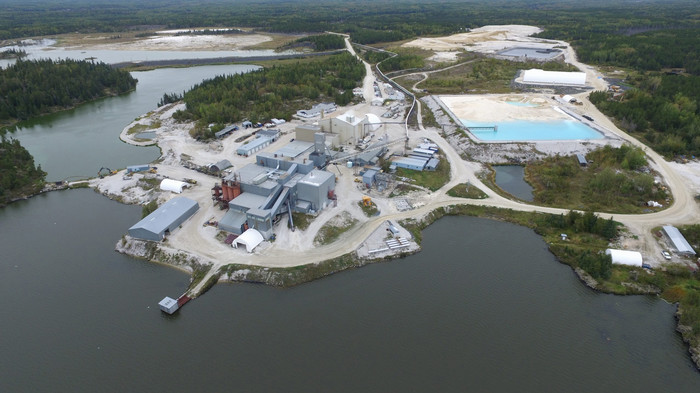 Areal photo of the Tanco Mine, Manitoba, Canada.